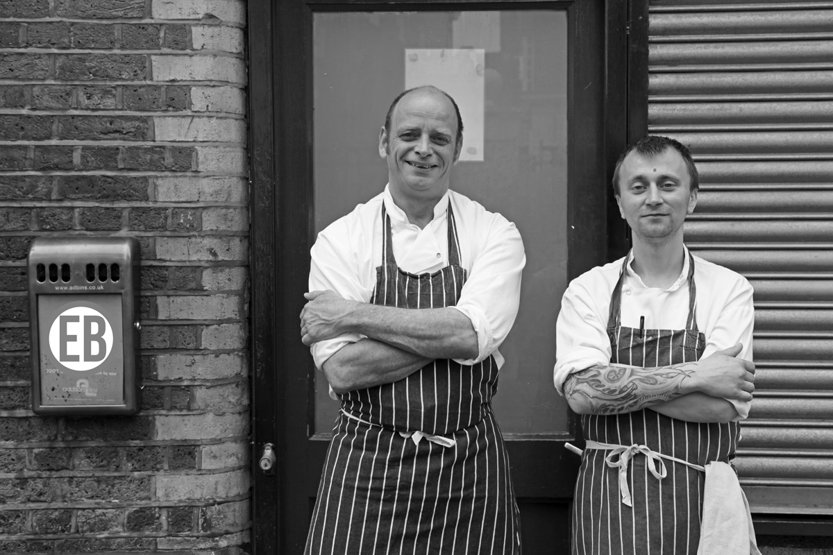 chefs at the backdoor, East End of London, 2015
